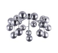 Lampada a soffitto Contemporanea Dallas Metallo Cromo 20 Luci Diffusori Fumè