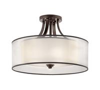 Lampada A Soffitto Contemporanea Lacey Metallo Bronzo Antico Tessuto 4 Luci E27