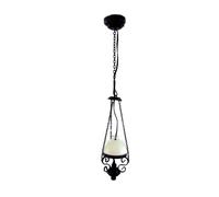 Lampada A Soffitto Elettrica Con Paralume Bianco Per Casa Delle Bambole In Nero