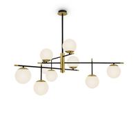 Lampada A Soffitto Grande 131,5 Cm Lunga 9X E14 Metallo Vetro Sala Da Pranzo