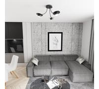 Lampada a soffitto in acciaio ENSO 3 nero da interno 3xGX53