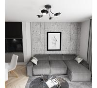 Lampada a soffitto in acciaio ENSO 4 nero da interno 4xGX53