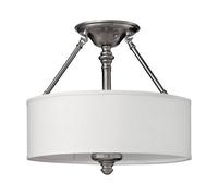 Lampada a Soffitto Industrial 3 Luci Sekhmet In Acciaio Bianco E Diffusori A Cupola