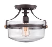 Lampada a Soffitto Industrial Nordica Trilogy Metallo Bronzo Antico 1 Luce E27