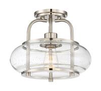 Lampada a Soffitto Industrial Nordica Trilogy Metallo Nichel Spazzolato 1 Luce E27