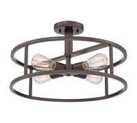 Lampada a Soffitto Industrial Nordico New Harbor Acciaio Bronzo Western 4 Luci E27