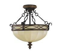 Lampada a Soffitto Industrial Nordico Trilogy Metallo Nichel Spazzolato 3 Luci E27