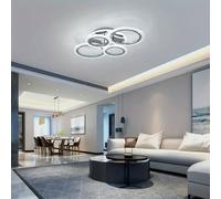 Lampada a soffitto LED con 4 anelli & 6 anelli placcati, anelli luminosi in cristallo, luce a 3 colori a cambio manuale, lampada a soffitto di lusso moderna per soggiorno, camera da letto, sala da pra