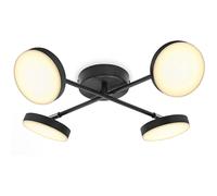 Lampada A Soffitto LED Decorativa Moon 4 Cross Nera 4 X 5W Calda