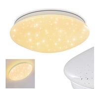 Lampada a soffitto LED Norton STAR, lampada a soffitto con effetto glitter in metallo di colore bianco, 12 Watt, 900 Lumen 3000 K, luce con ottica cielo stellato, IP44, adatta anche per il bagno