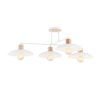 Lampada A Soffitto Minimal Ishtar Acciaio Bianco 4 Luci E27 Ip20