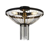 Lampada a Soffitto Tiffany Inglenook Metallo Bronzo Valiant 2 Luci E27