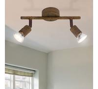 Lampada A Soffitto Vintage LED Shabby Chic Color Ruggine 2 Fiamme