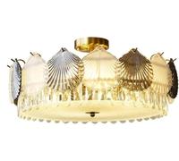 Lampada a Sospensida Soffitto per Soggiorno E14 da 50 Cm, in Ferro, per Ingresso, Cortile, in Vetro, Graziosa Isola da Cucina,Da Decorativa in Cristper Sala da Pranzo, Camera da Letto, Sala Concerti