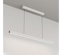 Lampada a Sospensilineare in Alluminio a Striscia Lunga con Paralume in Acrilico per Sala da Pranzo, Isola Cucina (Scuro, 120 Cm/47,2 Pollici)/Bianco/100 Cm/39,3 Pollici