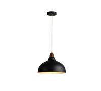 Lampada a Sospensimoderna,Da da Soffitto,Minimalista Nordico, Cupola Industriale, Venature Noce, 35 Cm, 3 Temperature Di Colore, Regolabile per Isola Cucina, Ufficio, Bar (Nero,)/Nero/Piccolo