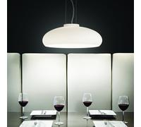 Lampada A Sospensione 1 Luce Aria In Vetro Soffiato Bianco