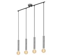 Lampada a sospensione 4xE27 da soffitto 85 cm nero argento Sopra l'isola del tav