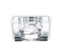 Faretto Incasso Quadrato Moderno Blues Alluminio Trasp. 1 Luce Gu10 5W 3000K