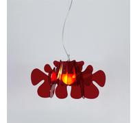 Lampada a Sospensione 55x55h32 cm Aralia in metacrilato Versione Piccola Peso 2.4 kg 30W Rosso Trasparente rosso