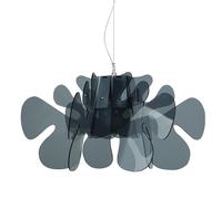 Lampada a Sospensione 73x73h40 cm Aralia in metacrilato Versione Big Peso 2.9 kg 30W Grigio Fumè grigio