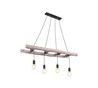 Lampada a sospensione a 4 luci, con scala in legno e cavo extra lungo, lunghezza 115 cm