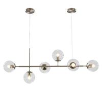 Lampada a Sospensione a 6 luci, Stile Mid-Century, con globi in Vetro, Regolabile, per Cucina, Soggiorno, Sala da Pranzo