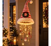 Lampada a Sospensione a Cappello di Babbo Natale, Decorazione Natalizia LED | Luce Bianco Caldo Decorazioni Natalizie Con Luci in 5 Modelli per Interni Ed Esterni, Casa, Portico, Feste E Natale(Style 4)