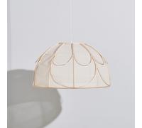 Lampada a sospensione a cupola in poliestere riciclato color crema