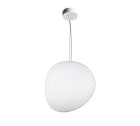 Lampada A Sospensione A Forma di Ciottolo del Nord, in Metallo con Paralume in Vetro Trasparente, Elevata Trasmissione Luminosa, Ideale per Isole Cucina, 23CM