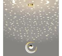 Lampada a sospensione a forma di mezzaluna per la stanza dei bambini, dimmerabile, moderna, a LED, con proiettore di stelle, lampadari nordici in oro nero, per camera da letto, bagno, cucina, isola