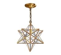Lampada a sospensione a forma di stella della Moravia con copertura in vetro trasparente, lampadario a soffitto vintage lampada a sospensione industriale rustica Edison in ottone per interni lampada