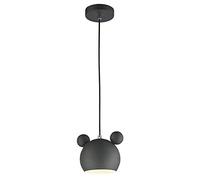 Lampada a sospensione a forma di topo simpatico cartone animato Lampadario Fitting Fun Camera da letto per bambini E27 Lampada da soffitto Paralume in ferro battuto Lampade a sospensione (Black)