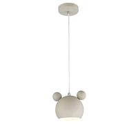 Lampada a sospensione a forma di topo simpatico cartone animato Lampadario Fitting Fun Camera da letto per bambini E27 Lampada da soffitto Paralume in ferro battuto Lampade a sospensione (White)