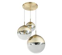 Lampada a sospensione a globo di vetro con telecomando oro Plafoniera dimmerabile in set incl. lampadina LED RGB
