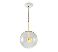 Lampada a Sospensione a Globo in Ottone Lampada a Sospensione Moderna in Vetro Trasparente Lampada a Sfera in Vetro per Soggiorno con Isola della Cucina - Luce Calda 3000K, 66596-1-20cm