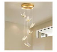 Lampada a sospensione a LED 3 colori, lampadario da comodino in acrilico con lunghezza del cavo regolabile, illuminazione creativa per la decorazione della casa per camera da letto, soggiorn