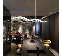 Lampada a sospensione a LED a forma di onda Lampadario moderno semplice in acrilico Lampada a sospensione regolabile lineare per tavolo da pranzo Isola della cucina Ufficio (Dimensioni: 98x11,5 cm, 3