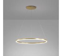 Lampada A Sospensione A LED Ad Anello Singolo, Lampadario Moderno Nordico A Cerchio, Lampade A Sospensione Regolabili per Soggiorno, Isola Cucina, Tavolo da Pranzo, Gold, Cool White, 80cm, 50W