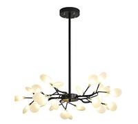 Lampada a Sospensione a LED con 45 luci, Moderna, Effetto Fuoco d'artificio, Scintillante, Regolabile, per Soggiorno, Camera da Letto, Ristorante, Trasparente, 30 luci