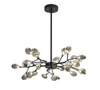 Lampada a Sospensione a LED con 45 luci, Moderna, Effetto Fuoco d'artificio, Scintillante, Regolabile, per Soggiorno, Camera da Letto, Ristorante, Trasparente, 30 luci