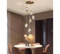 Lampada a Sospensione a LED di Lusso, lampadario a 5 luci con Design a Goccia di Pioggia per Camera da Letto, Soggiorno, Sala da Pranzo, Bar - Struttura Rotonda, Moderno apparecchio di Illum