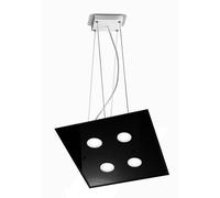 Lampada a sospensione a LED in Vetro a Specchio collezione DADO Dimensioni 40x40x h 110 cm - 4 kg 4 x max 7 watt GX53 Led struttura specchiante nero nero