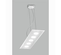 Lampada a sospensione a LED in Vetro a Specchio collezione DADO Dimensioni 90x20x h 110 cm - 4 kg 5 x max 7 watt GX53 Led struttura specchiante bianco bianco