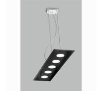 Lampada a sospensione a LED in Vetro a Specchio collezione DADO Dimensioni 90x20x h 110 cm - 4 kg 5 x max 7 watt GX53 Led struttura specchiante Nero nero