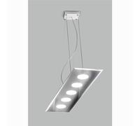 Lampada a sospensione a LED in Vetro a Specchio collezione DADO Dimensioni 90x20x h 110 cm - 4 kg 5 x max 7 watt GX53 Led struttura specchiante trasparente