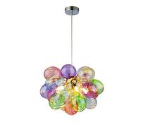 Lampada a sospensione a LED in vetro colorato con palloncino nordico Paralume a sfera Camera da letto Sala da pranzo Lampada a sospensione Camera dei bambini Lampadario Cavo regolabile Illuminazione