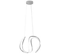 Lampada a sospensione a LED lampada a sospensione curva, dimmerabile Moderna plafoniera a sospensione, metallo grigio bianco, 23W 1840Lm bianco caldo, LxLxA 45x44x150 cm