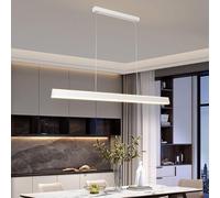 Lampada a sospensione a LED, lampada a sospensione da tavolo da pranzo Lampadario da soggiorno moderno dal design lineare dimmerabile (3000K-6000K) con telecomando Lampada a sospensione a soffitto reg