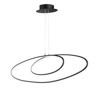 Lampada a sospensione a LED lampada a sospensione dimmerabile nera, dimmer a 3 livelli tramite interruttore a parete, 37W 2700lm bianco caldo, PxH 113,5 x 150 cm, Wofi 6617.01.10.9000
